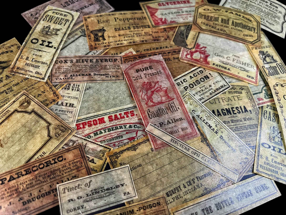 Apothecary Labels Sticker Tin
