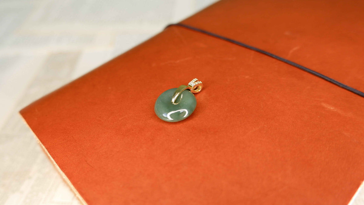 Scholar's Jade Journal Charm — Deep Green
