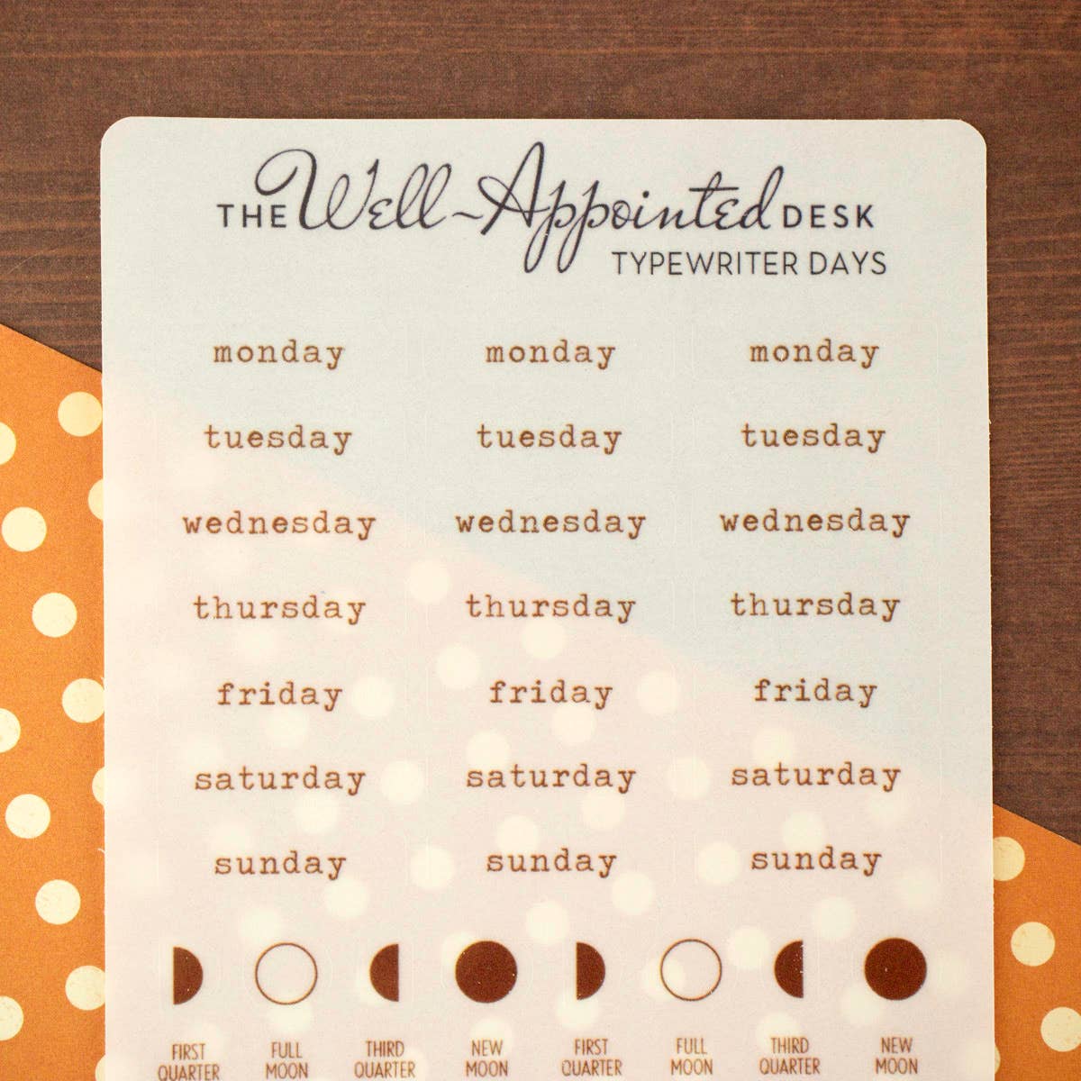 Typewriter Days Weekly Sticker Sheet