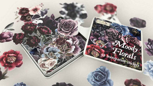 Moody Flowers Sticker Tin Box