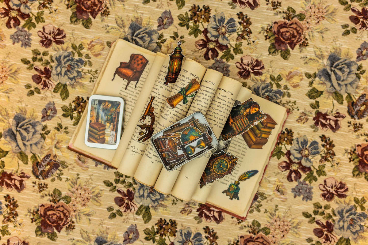 Library Sticker Tin Box