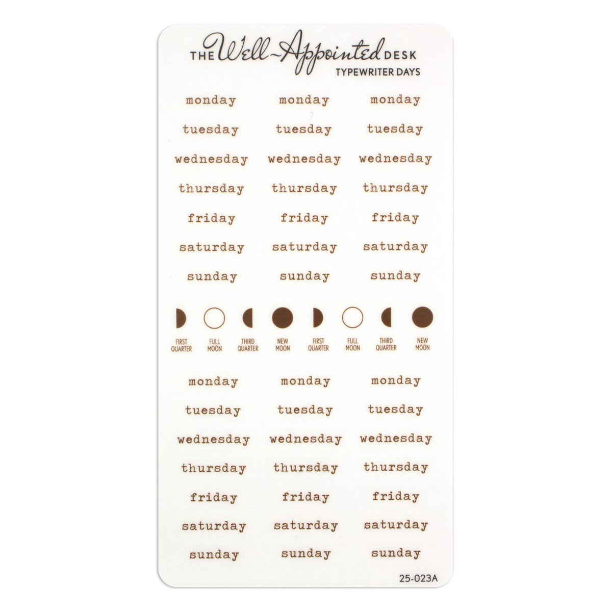 Typewriter Days Weekly Sticker Sheet
