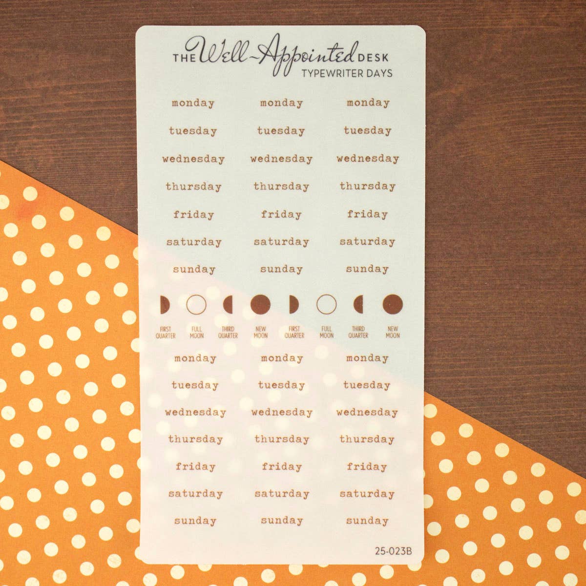 Typewriter Days Weekly Sticker Sheet