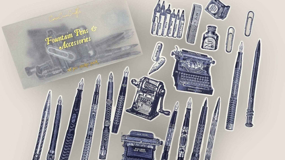 Fountain Pens Clear Stickers